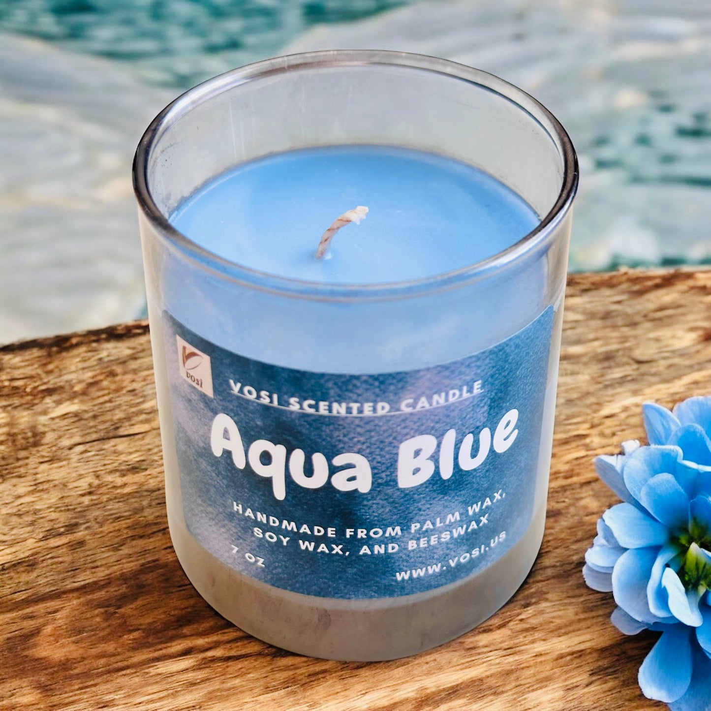 Combo Aqua Blue Candle - Reed Diffuser