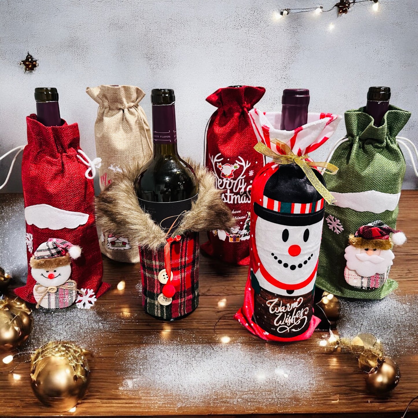 Christmas Gift Set of Decorative Wine Cover