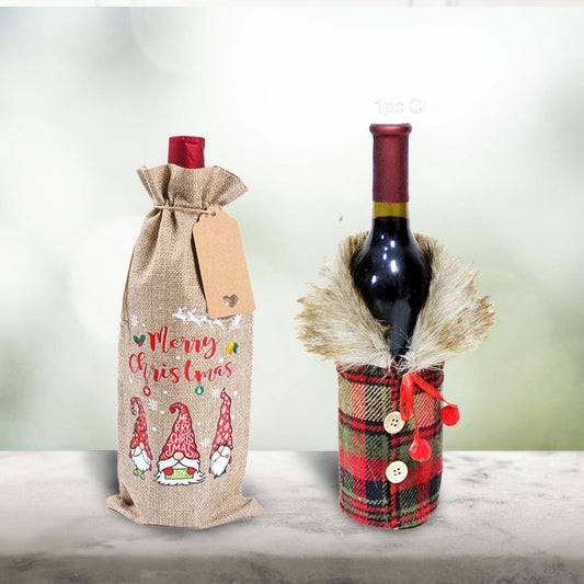 Christmas Gift Set of Decorative Wine Cover