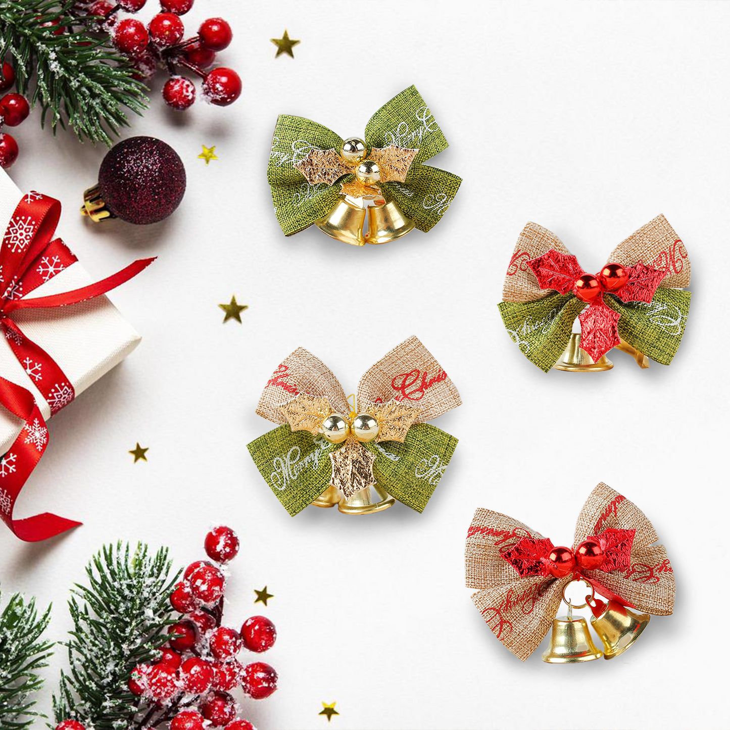 Set of 30 Bows for Christmas/New Year Decorations