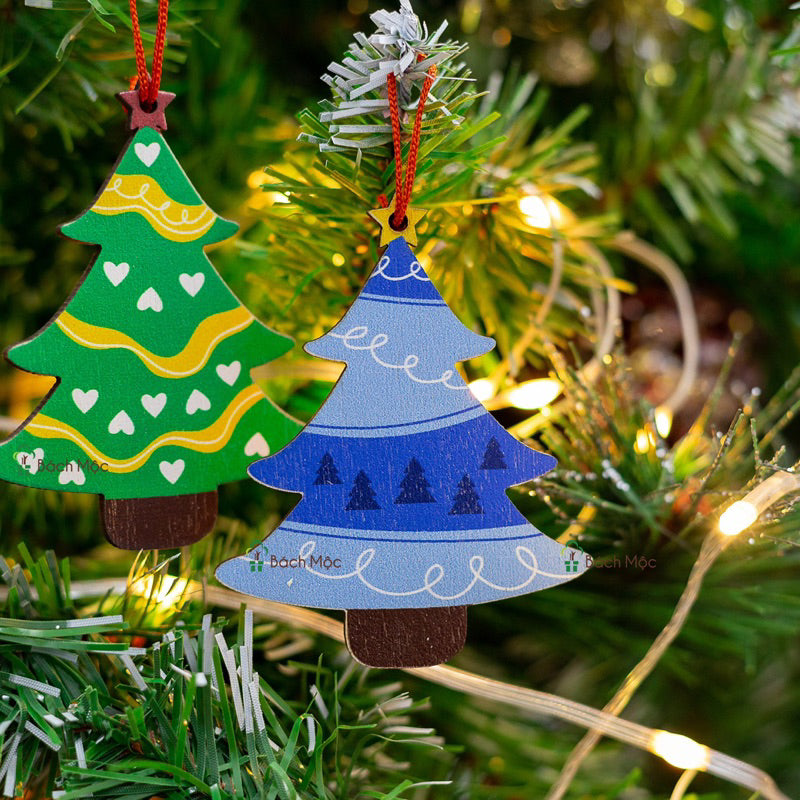 Christmas Tree Decorative Wood Hanging Ornaments